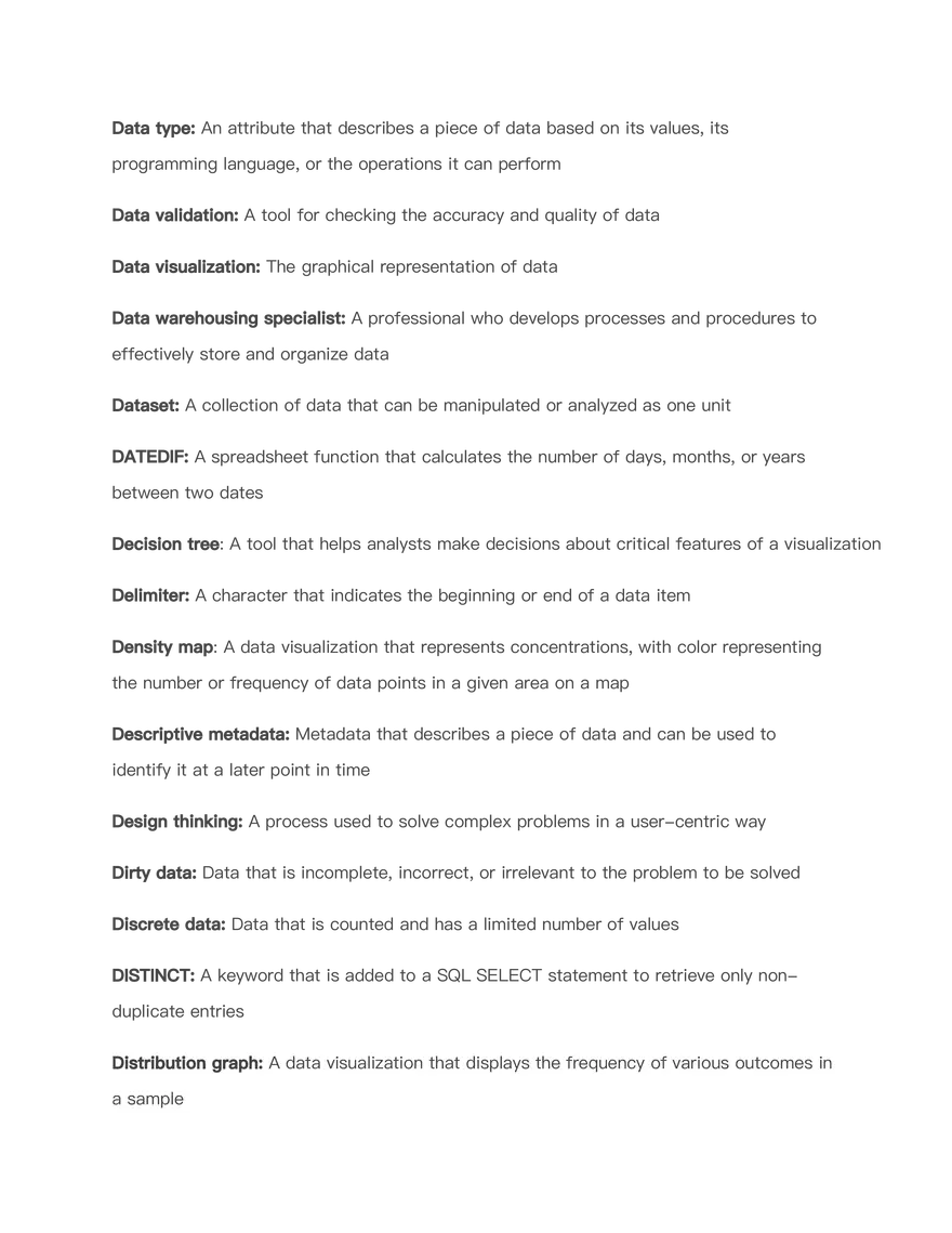 Data Analytics Terms - Page 23
