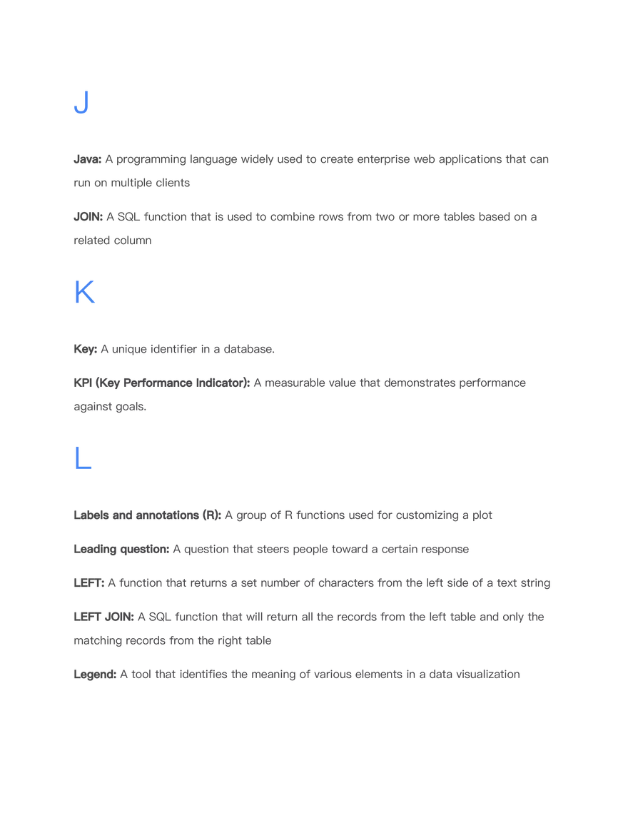 Data Analytics Terms - Page 6