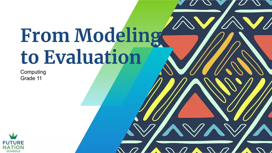 From Modeling to Evaluation - Page 1