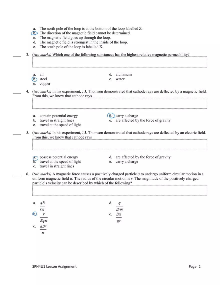 SPH4U Lesson Assignment #14 - Page 2