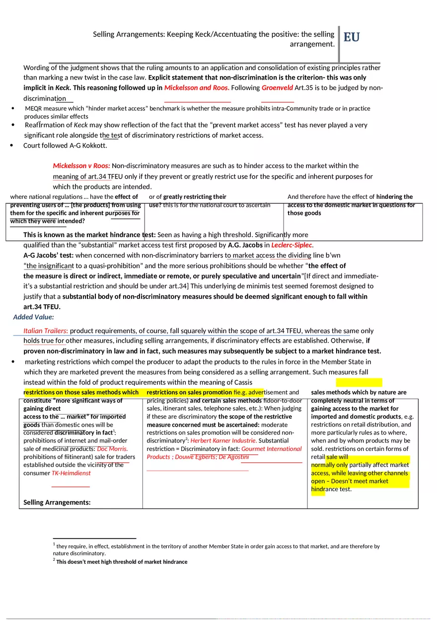 Summary - Selling Arrangements - Page 3