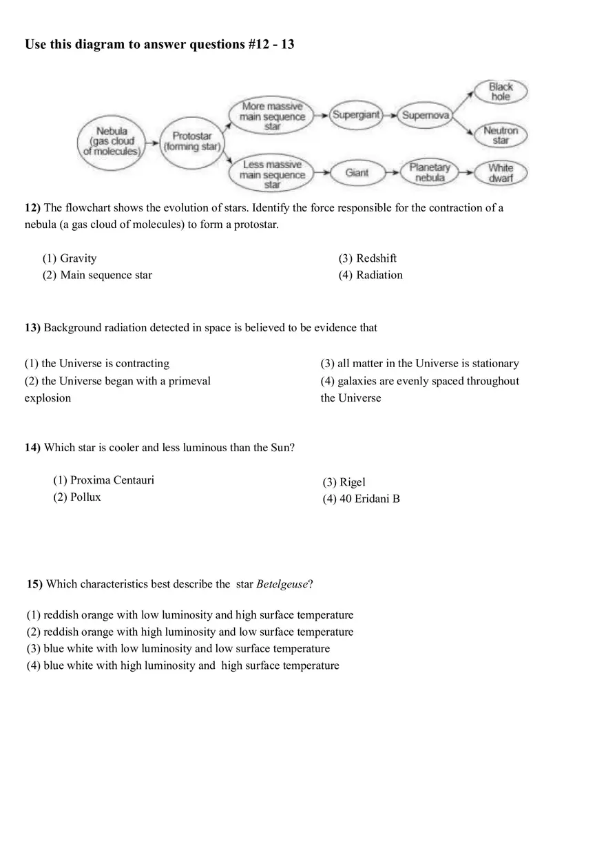 Origin of the Universe and Our Solar System Answer Key - Page 12