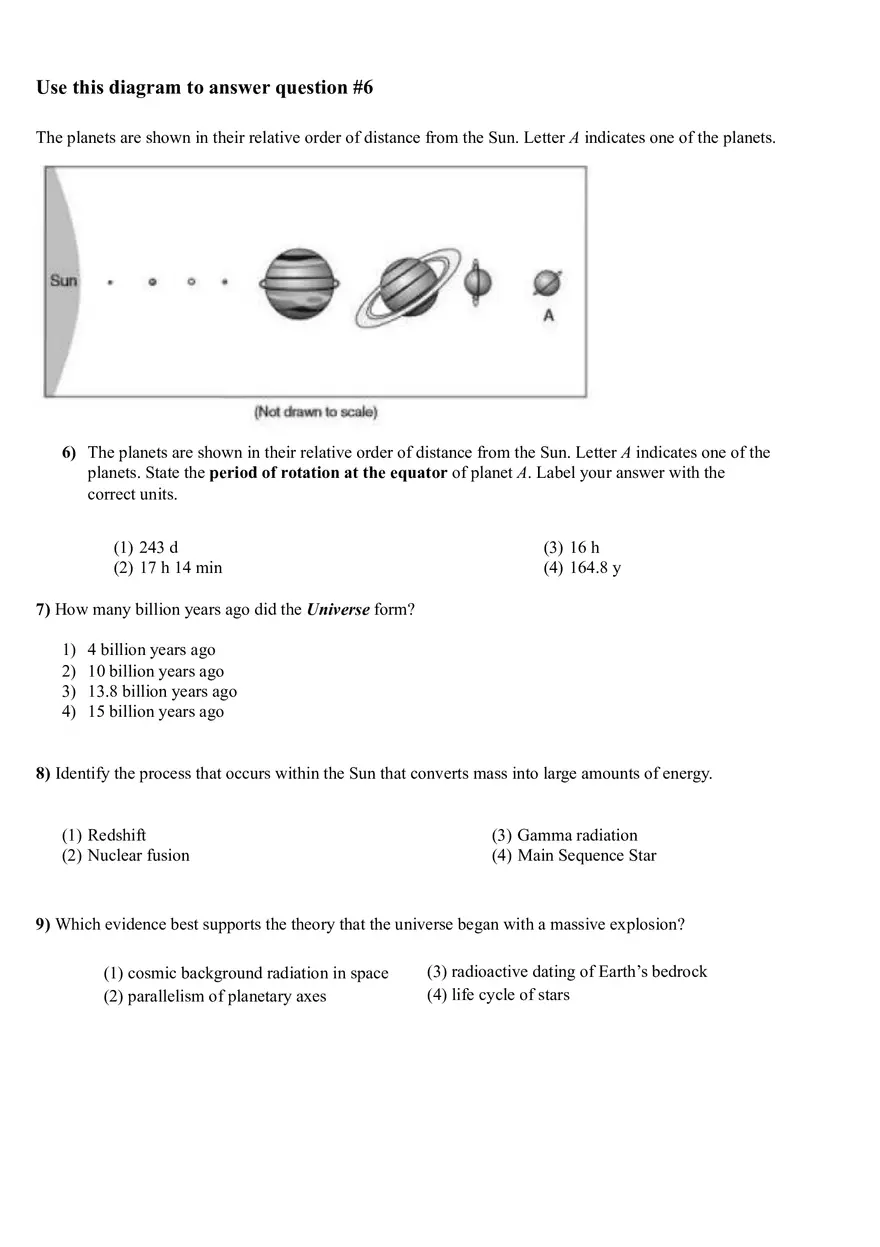Origin of the Universe and Our Solar System Answer Key - Page 2
