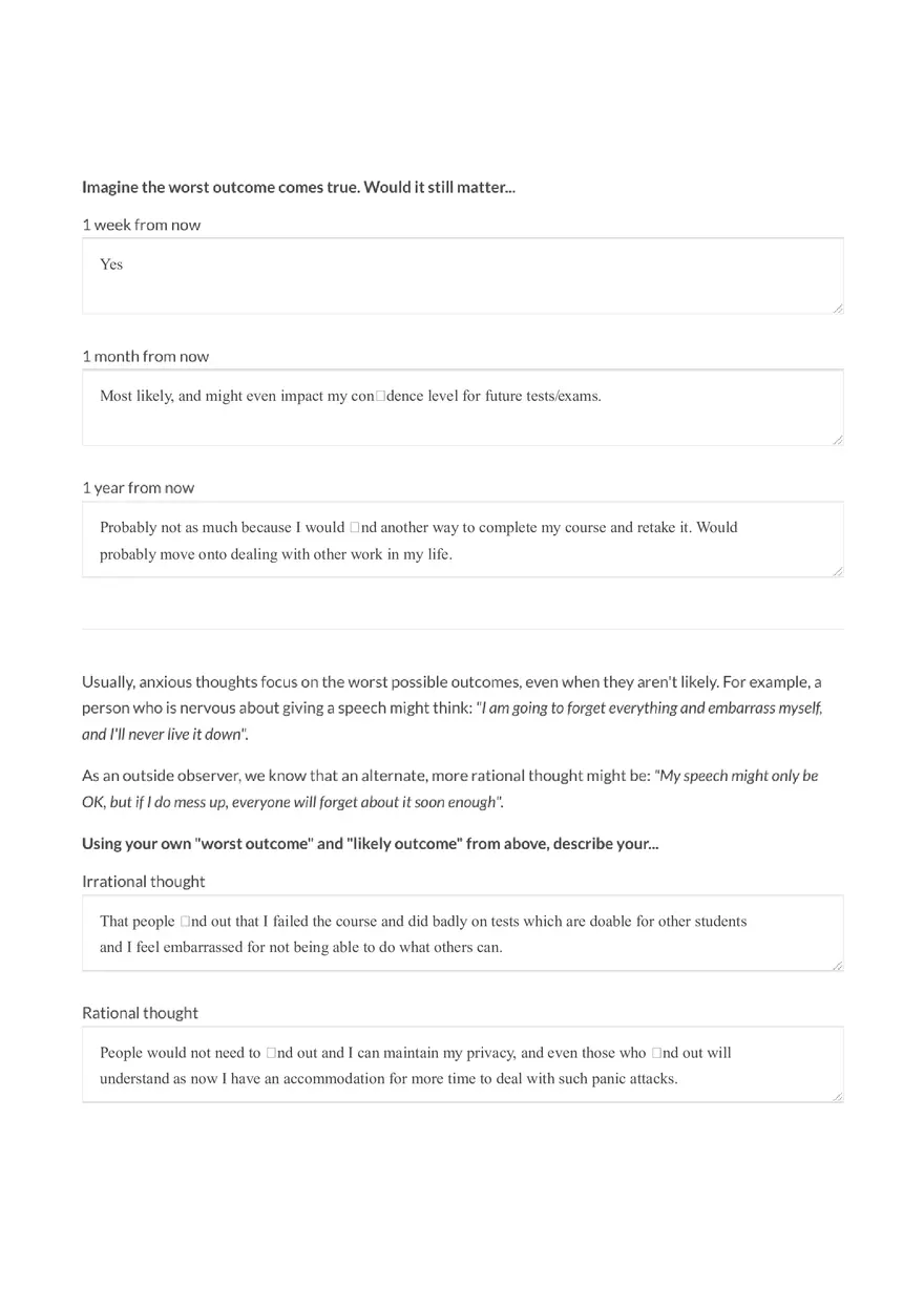 Worksheets Challenging Anxious Thoughts - Page 2