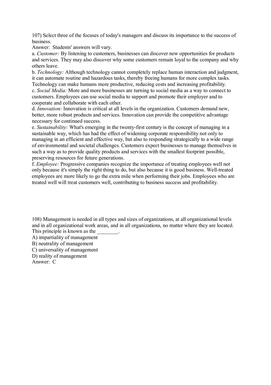 Managers and You in the Workplace Answer Key Part 3 - Page 3
