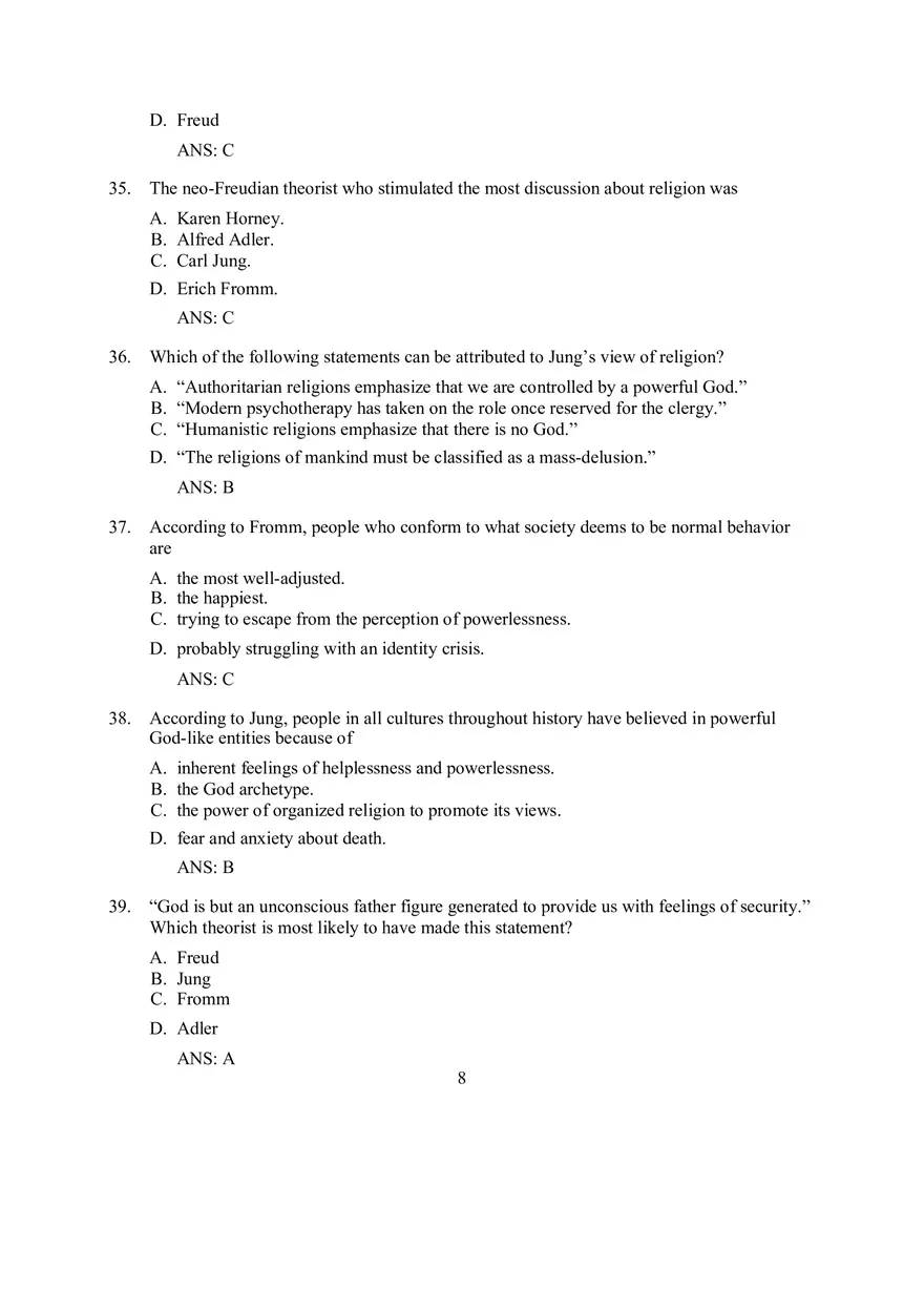 Neo-Freudian Theory, Application, and Assessment - Page 8