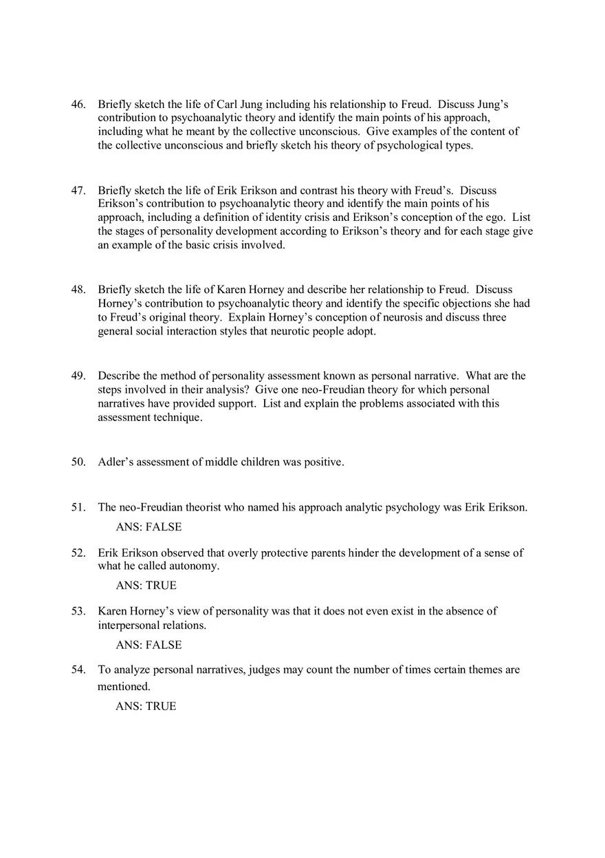 Neo-Freudian Theory, Application, and Assessment - Page 10