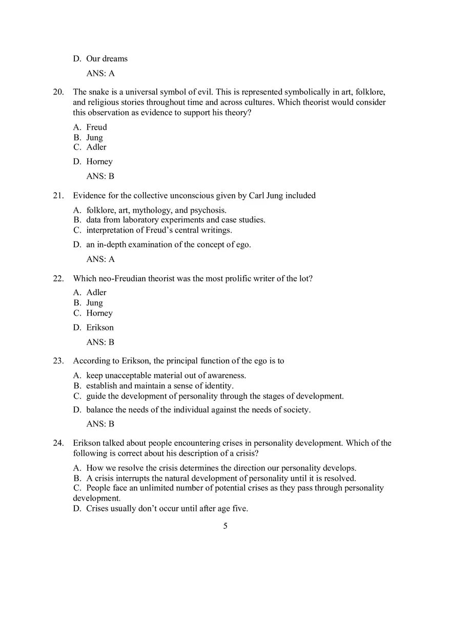 Neo-Freudian Theory, Application, and Assessment - Page 5