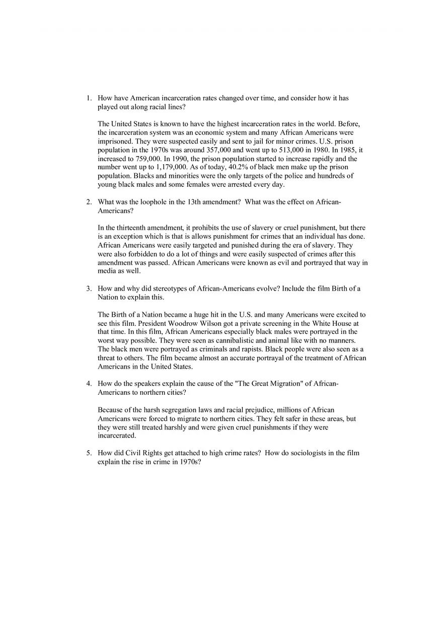 Civil Rights and the Rise of Crime in the 1970s - Sociological Perspectives - Page 1