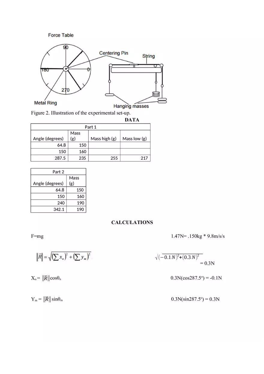 Lab Addition of Vector Forces - Page 3