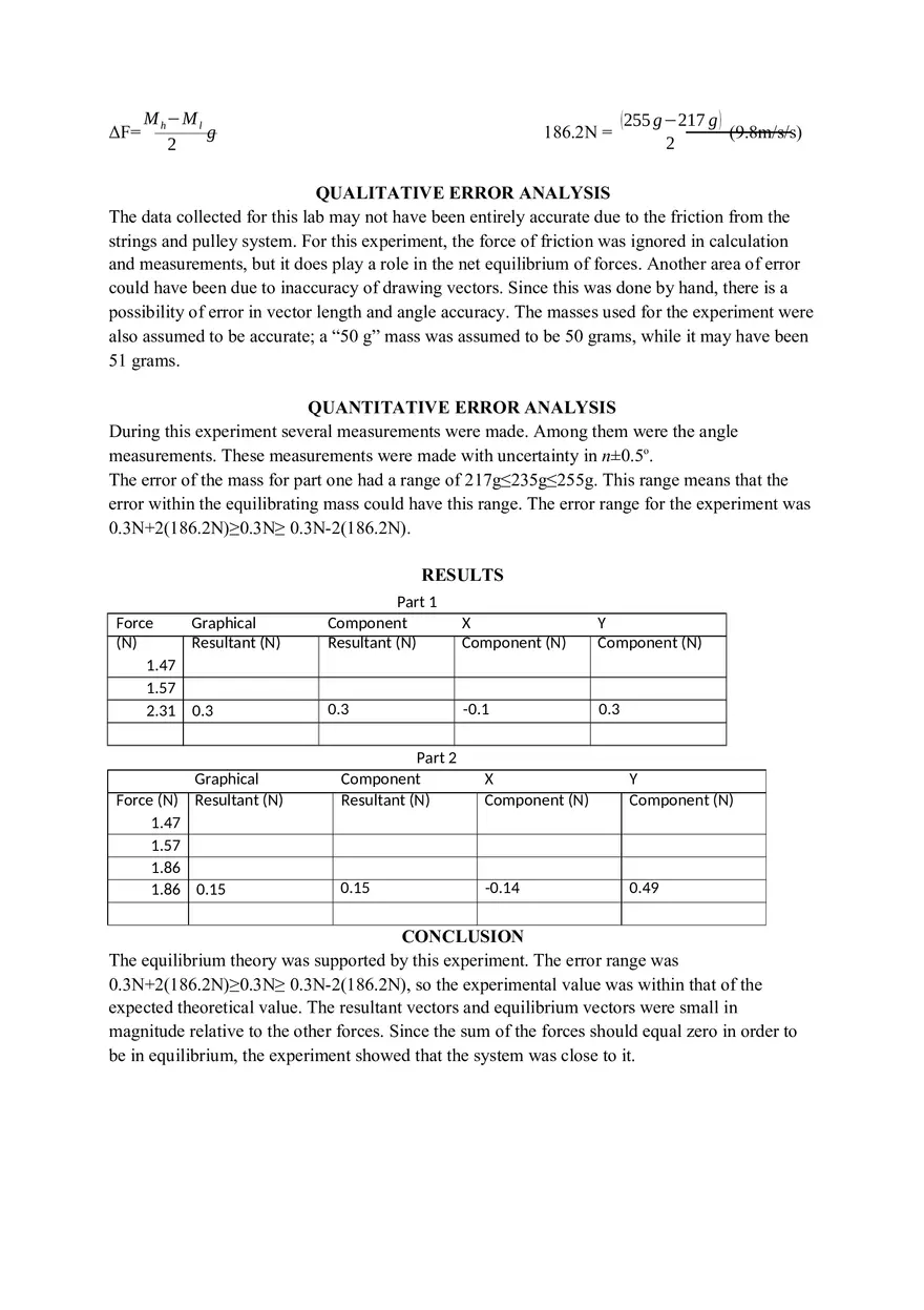 Lab Addition of Vector Forces - Page 4