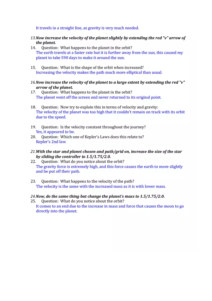 Gravity and Orbits Lab for Physics - Page 4