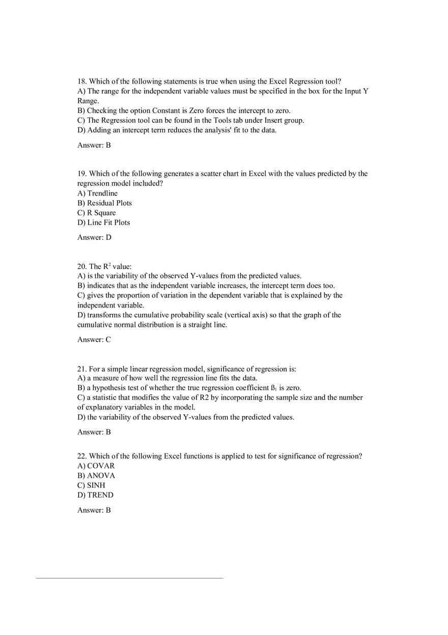 Trendlines and Regression Analysis Questions with Answers - Page 7