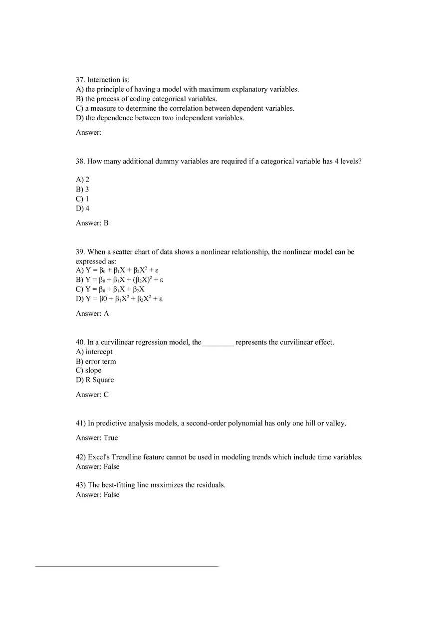 Trendlines and Regression Analysis Questions with Answers - Page 11