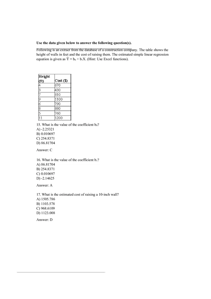Trendlines and Regression Analysis Questions with Answers - Page 6
