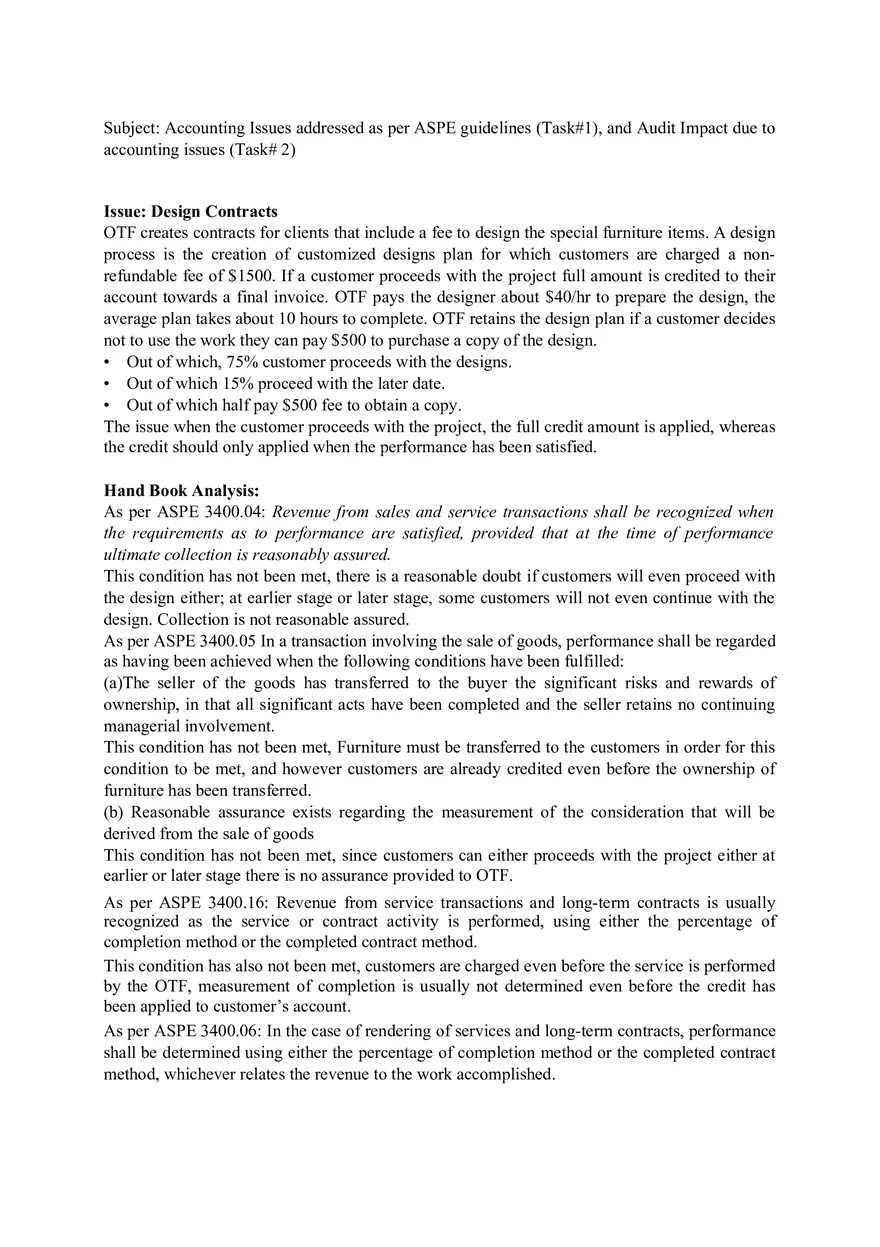 Accounting Issues - Page 1