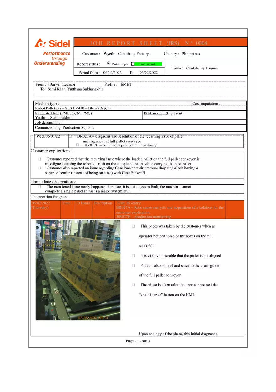Mechanical Engineering - Service Report - Page 1