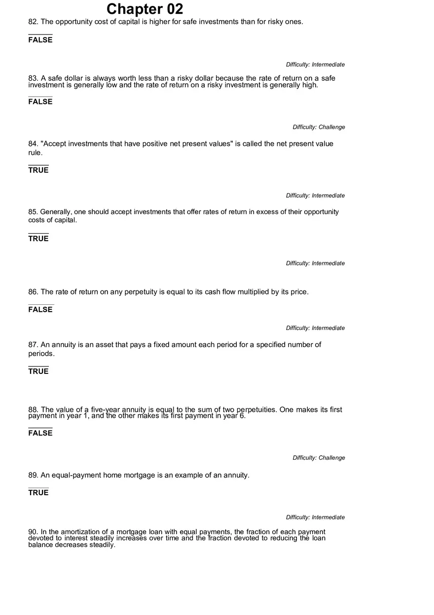 Corporate Finance Questions and Answers Ch2 - Page 8