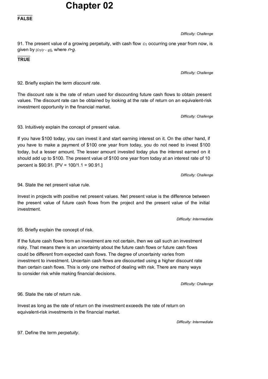 Corporate Finance Questions and Answers Ch2 - Page 9