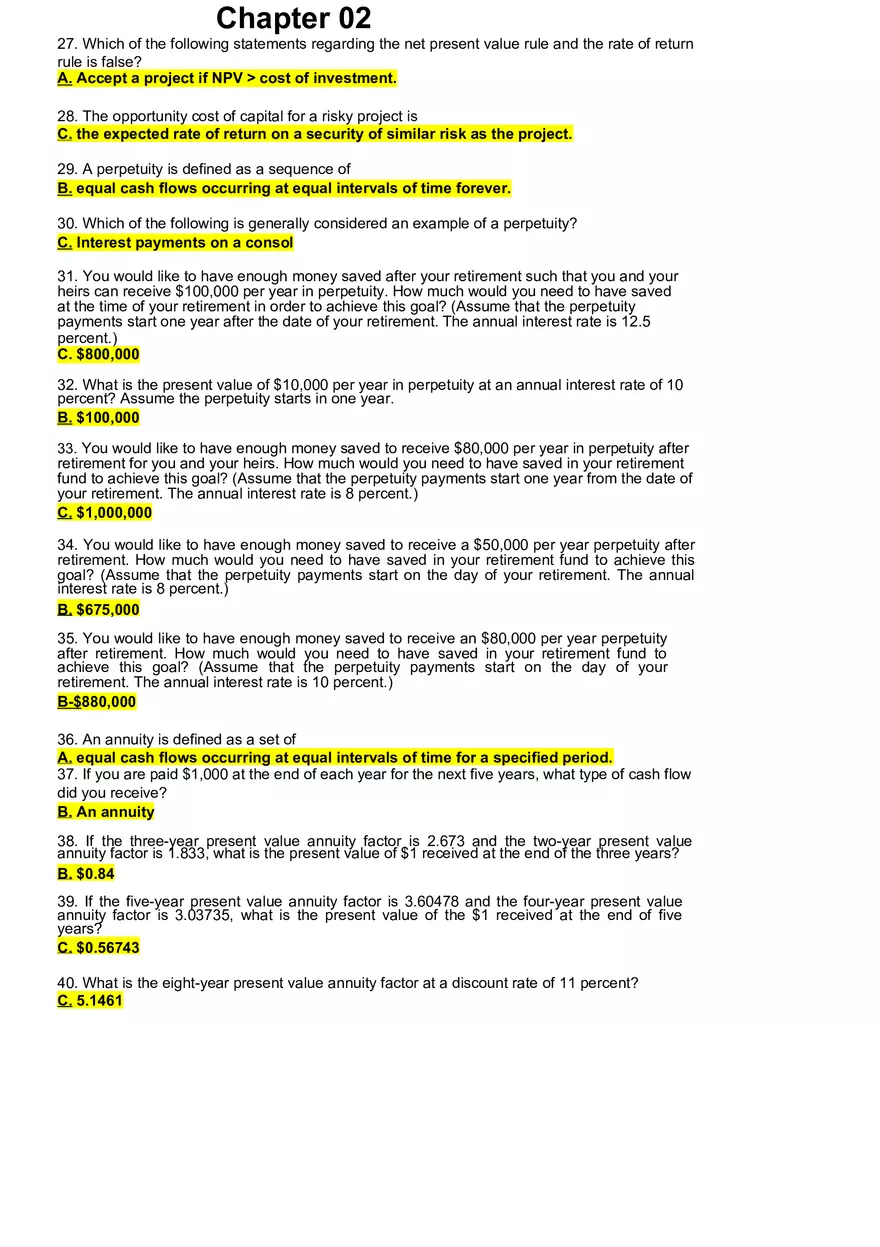 Corporate Finance Questions and Answers Ch2 - Page 3