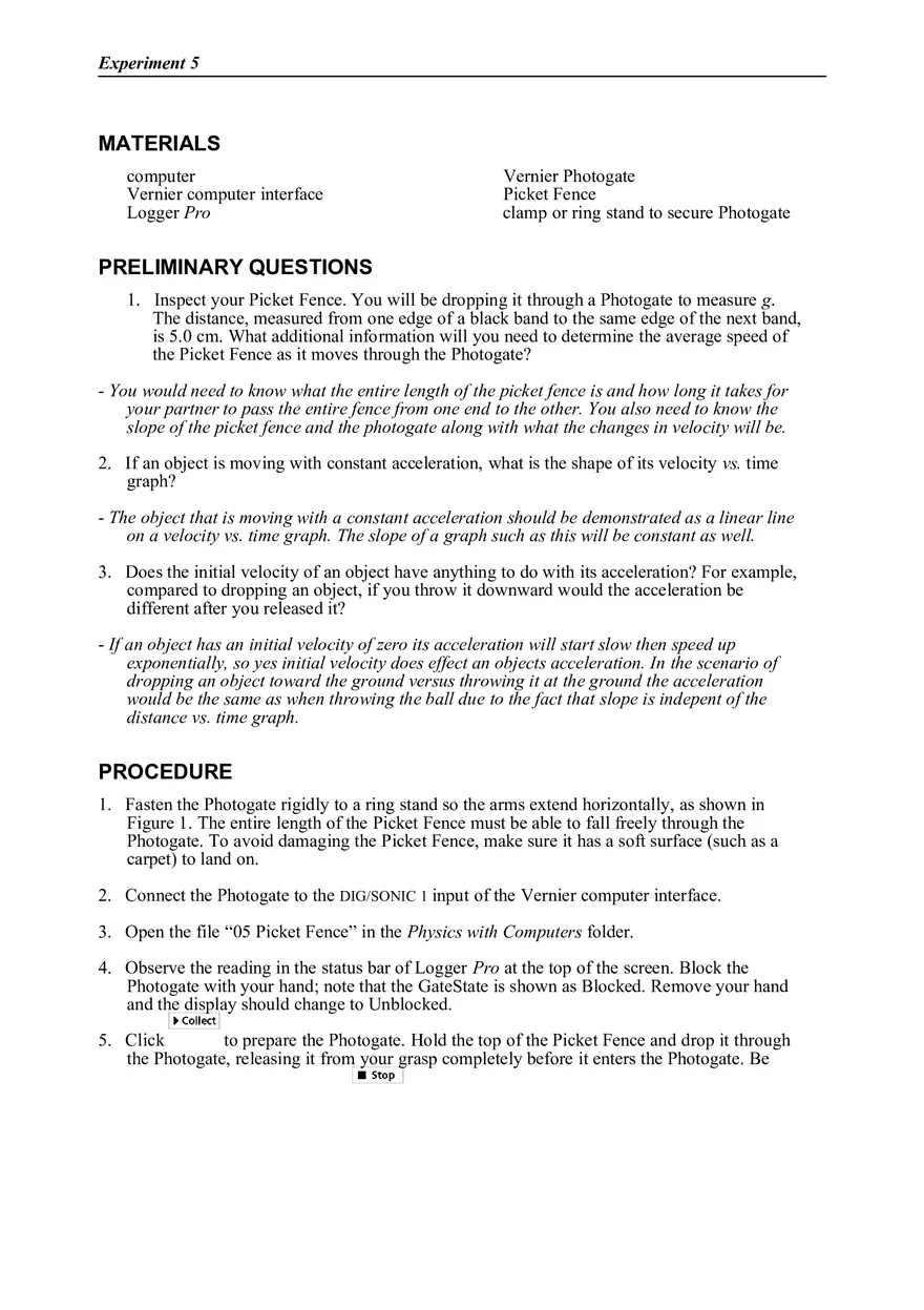 Picket Fence Free Fall Lab - Page 2