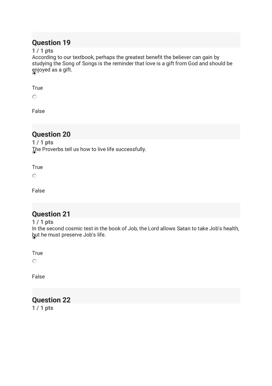 Quiz - The Old Testament Books of Wisdom and Poetry - Page 17