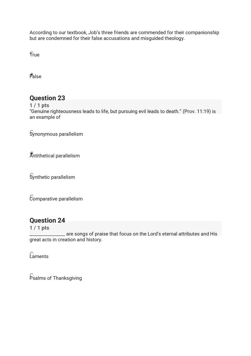 Quiz - The Old Testament Books of Wisdom and Poetry - Page 18