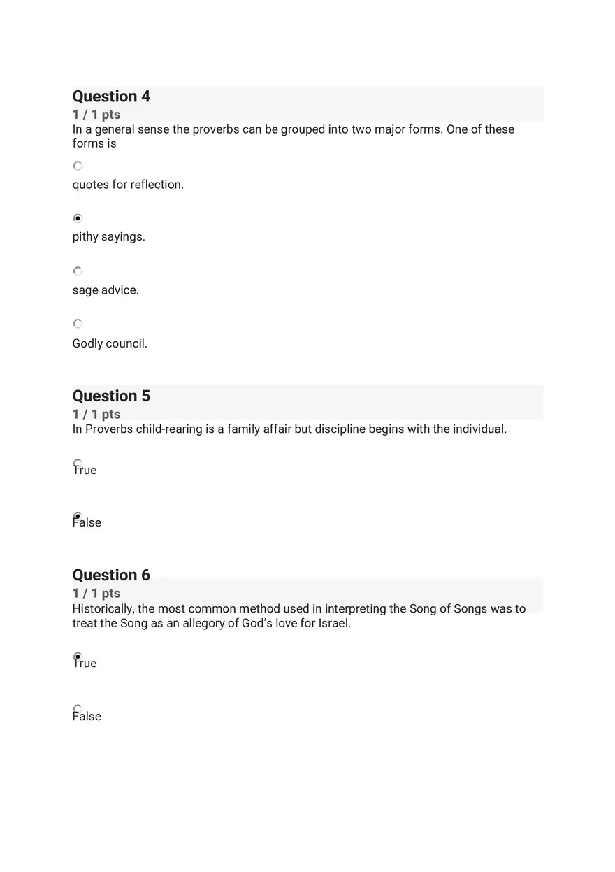 Quiz - The Old Testament Books of Wisdom and Poetry - Page 2