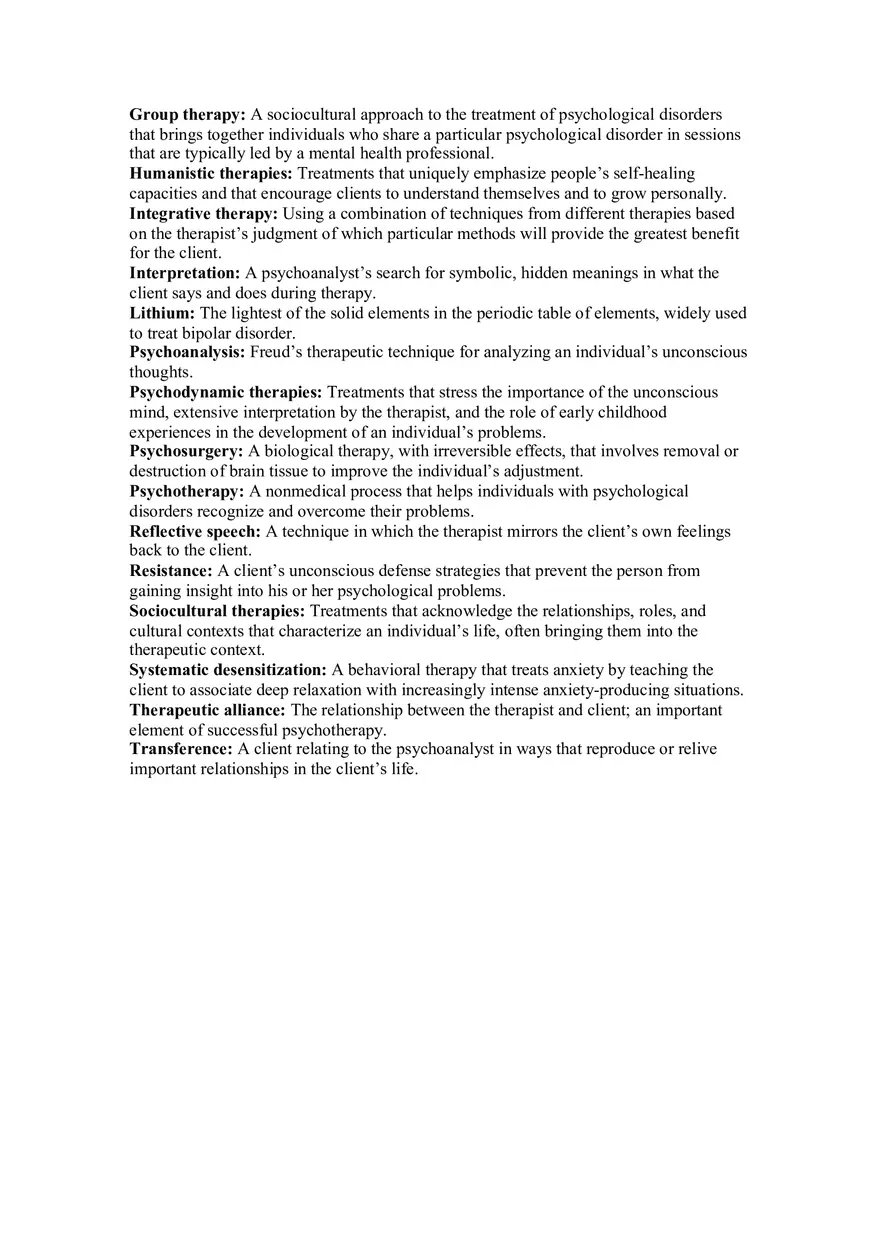 Chapter 13 Study Guide Therapies - Page 9
