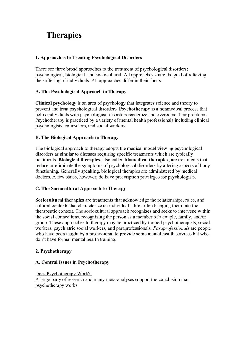 Chapter 13 Study Guide Therapies - Page 1
