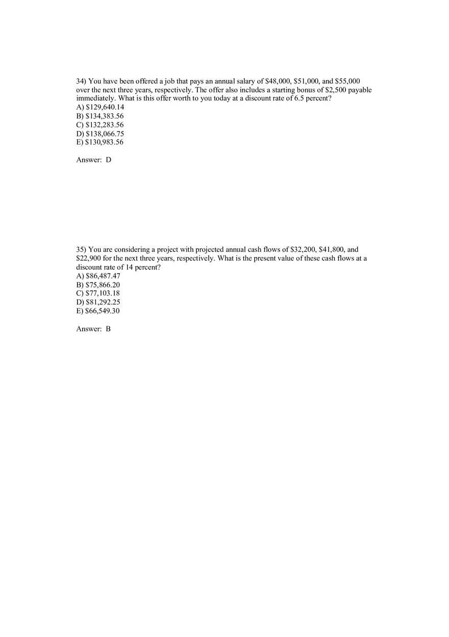 Corporate Finance Discounted Cash Flow Valuation Answer Key 2 - Page 7