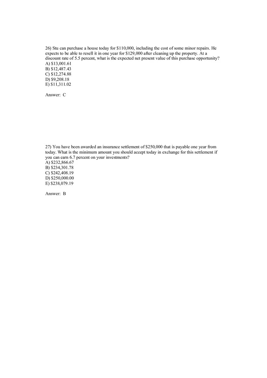 Corporate Finance Discounted Cash Flow Valuation Answer Key 2 - Page 3