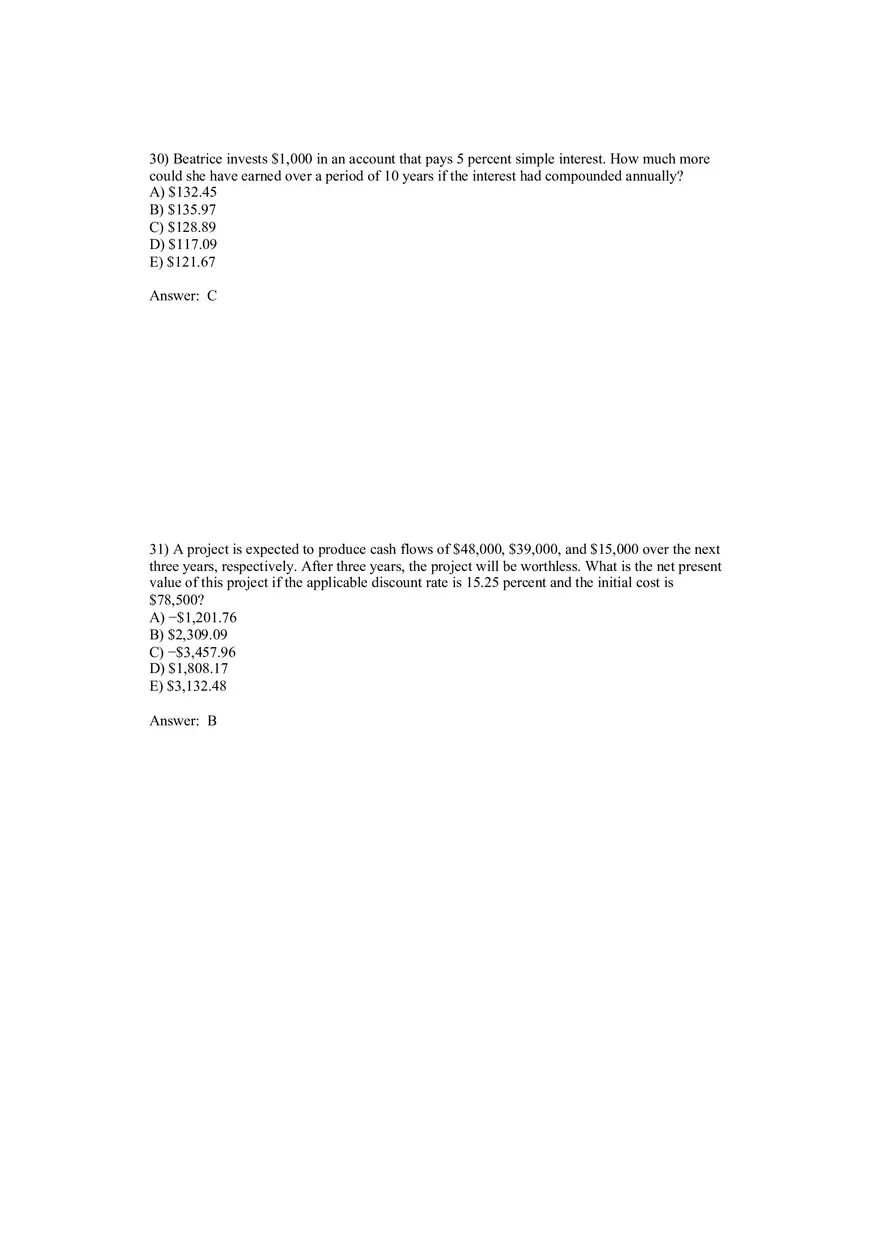 Corporate Finance Discounted Cash Flow Valuation Answer Key 2 - Page 5
