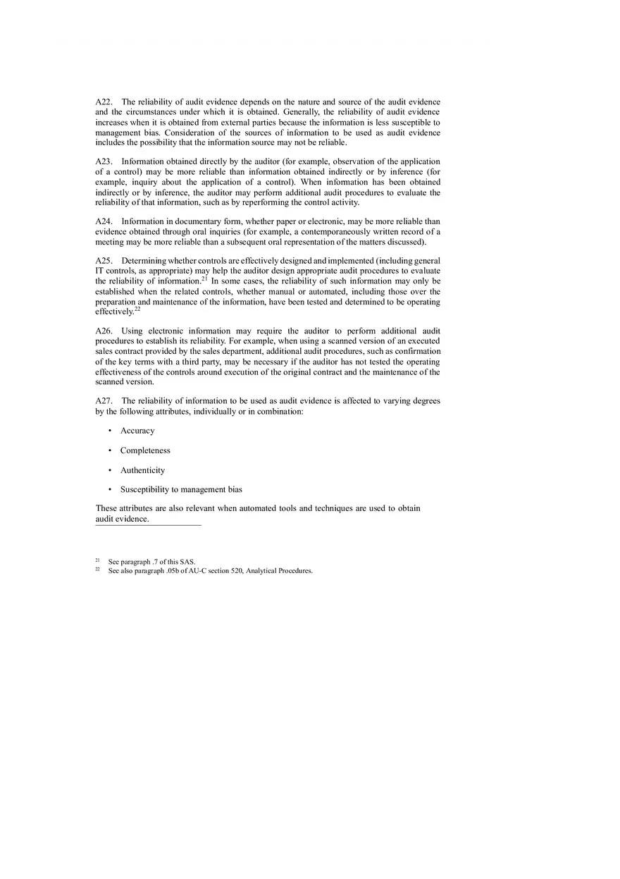 Statement on Auditing Standards, Audit Evidence (Study Guide Part 1) - Page 10
