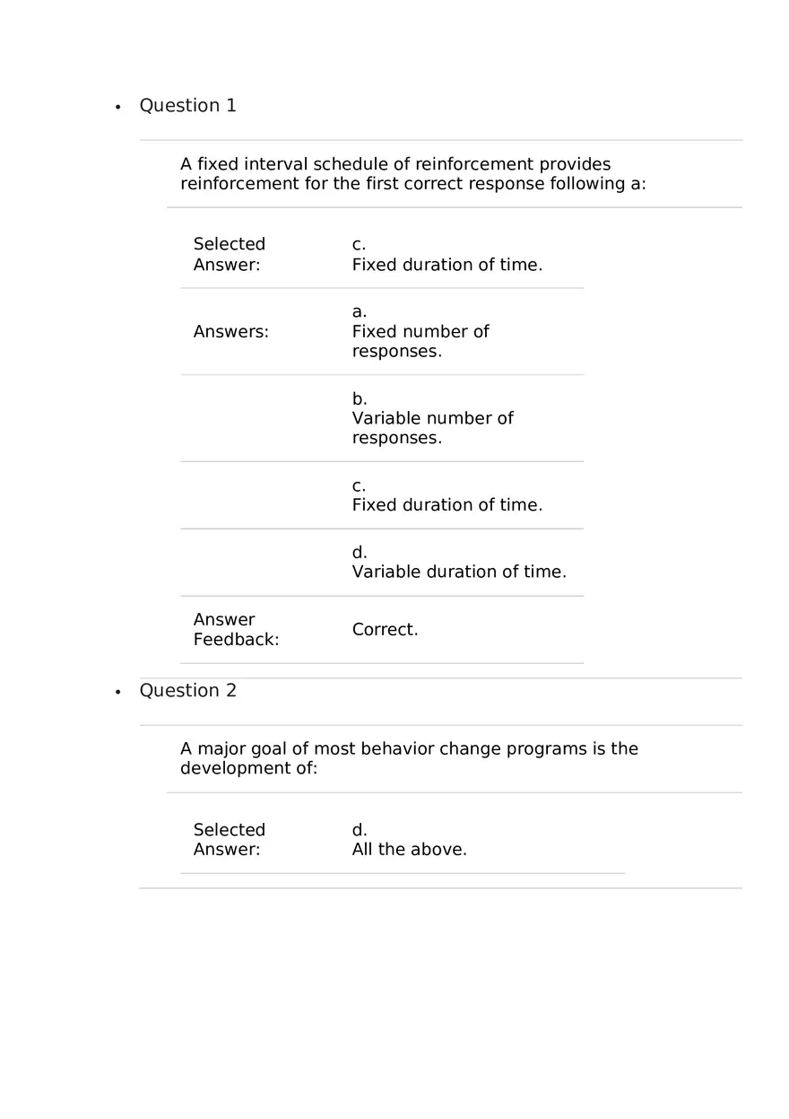 Behavior Change Programs Answer Key - Page 1