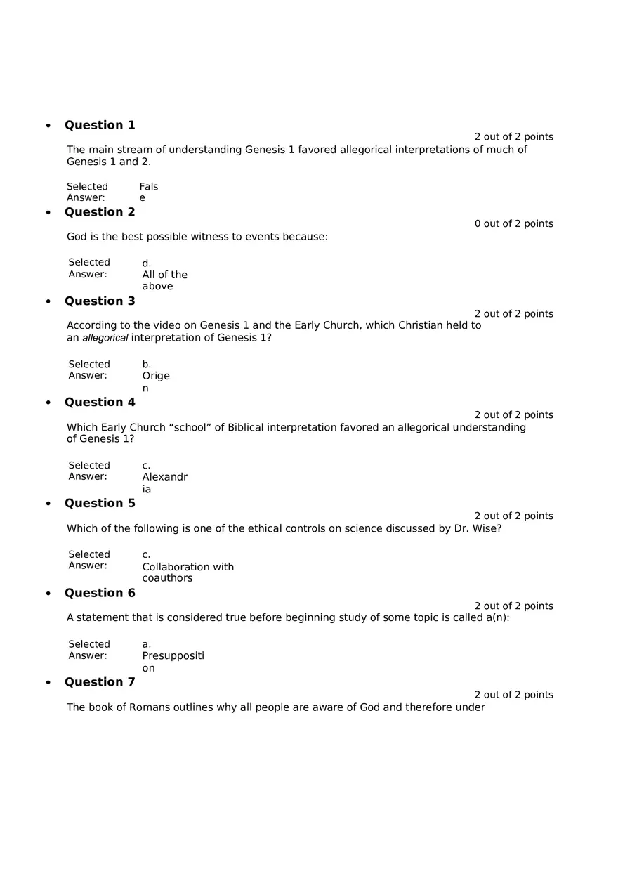 Genesis Interpretation and Ethical Considerations in Science - Page 1