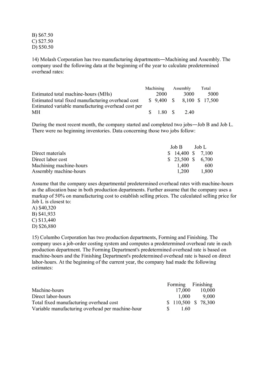 Managerial Accounting Exam - Page 7
