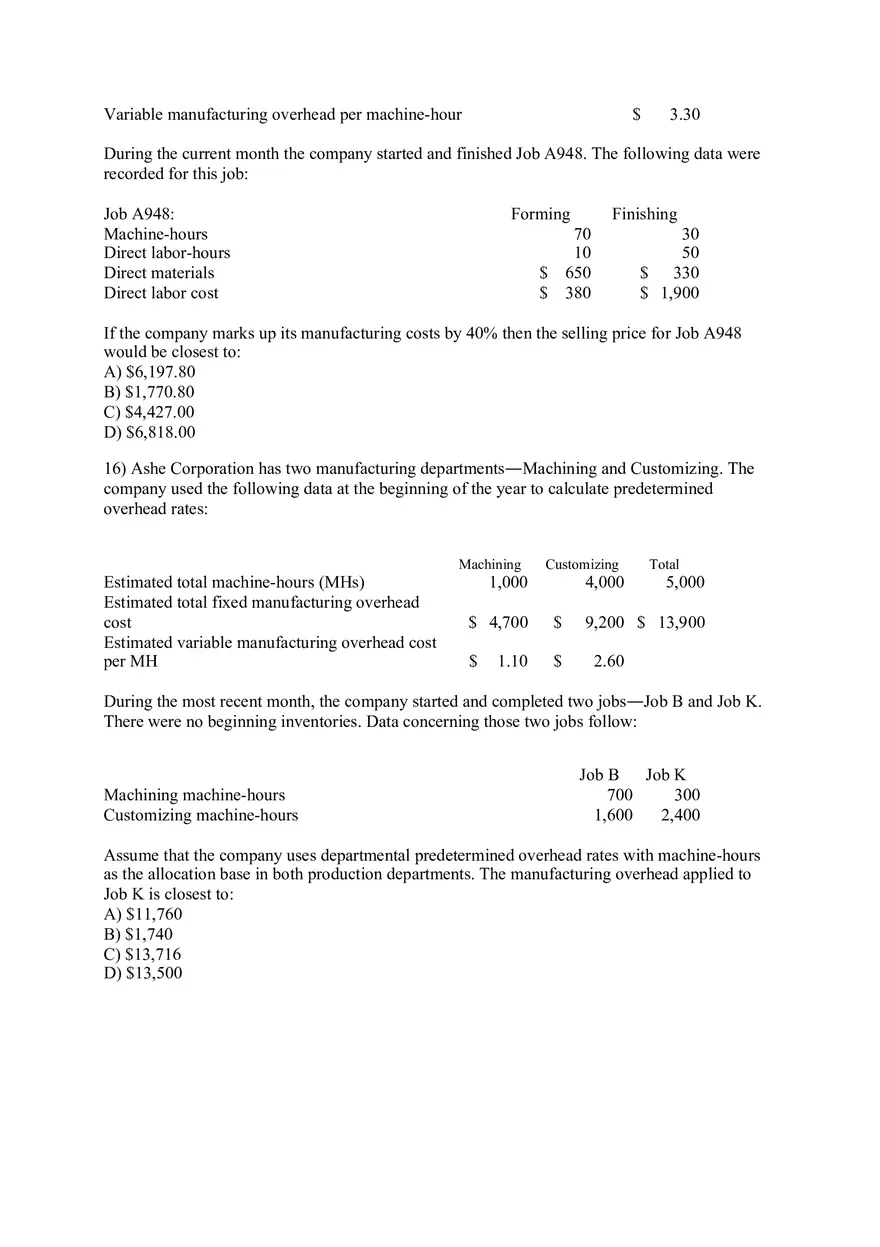 Managerial Accounting Exam - Page 8