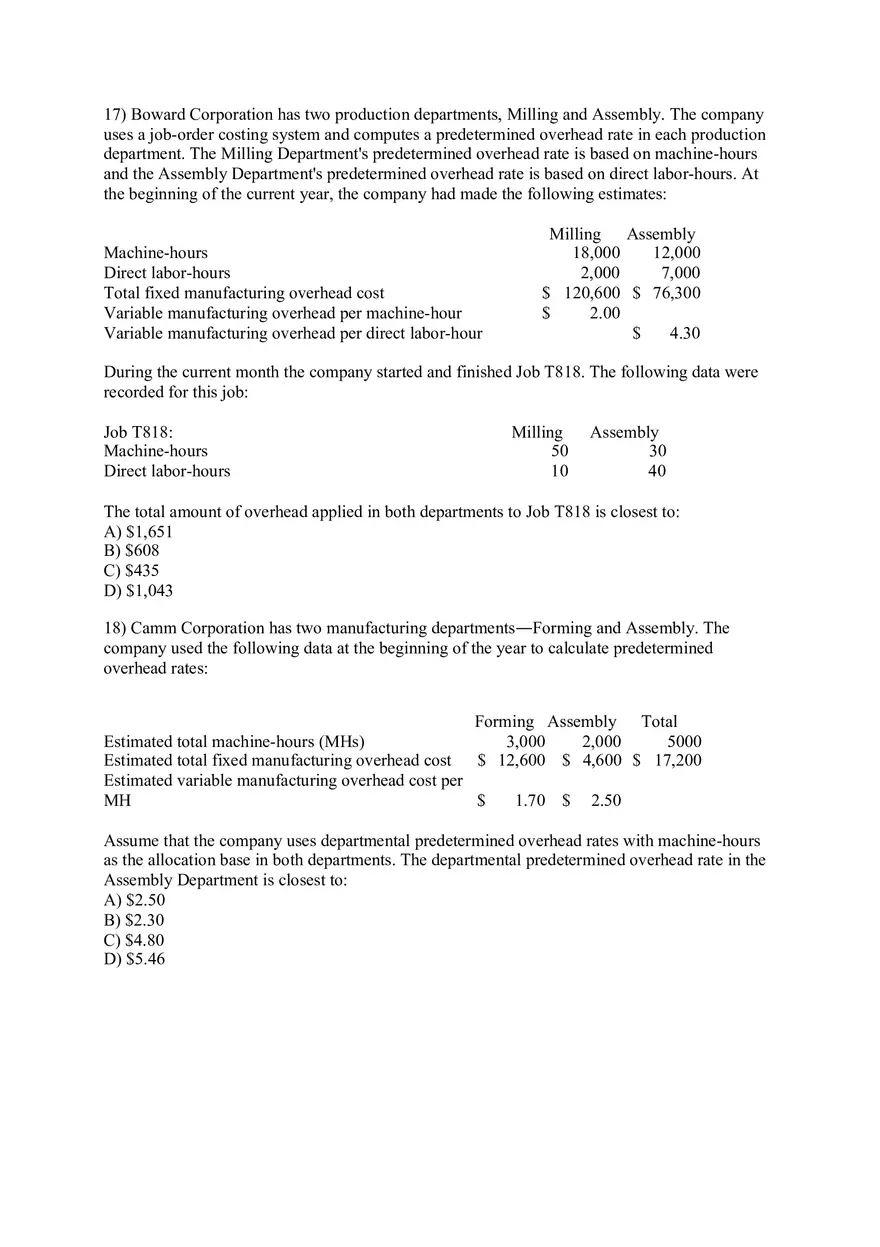 Managerial Accounting Exam - Page 9