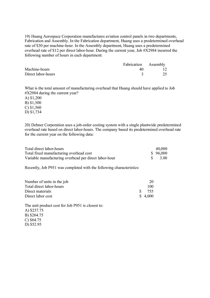 Managerial Accounting Exam - Page 10
