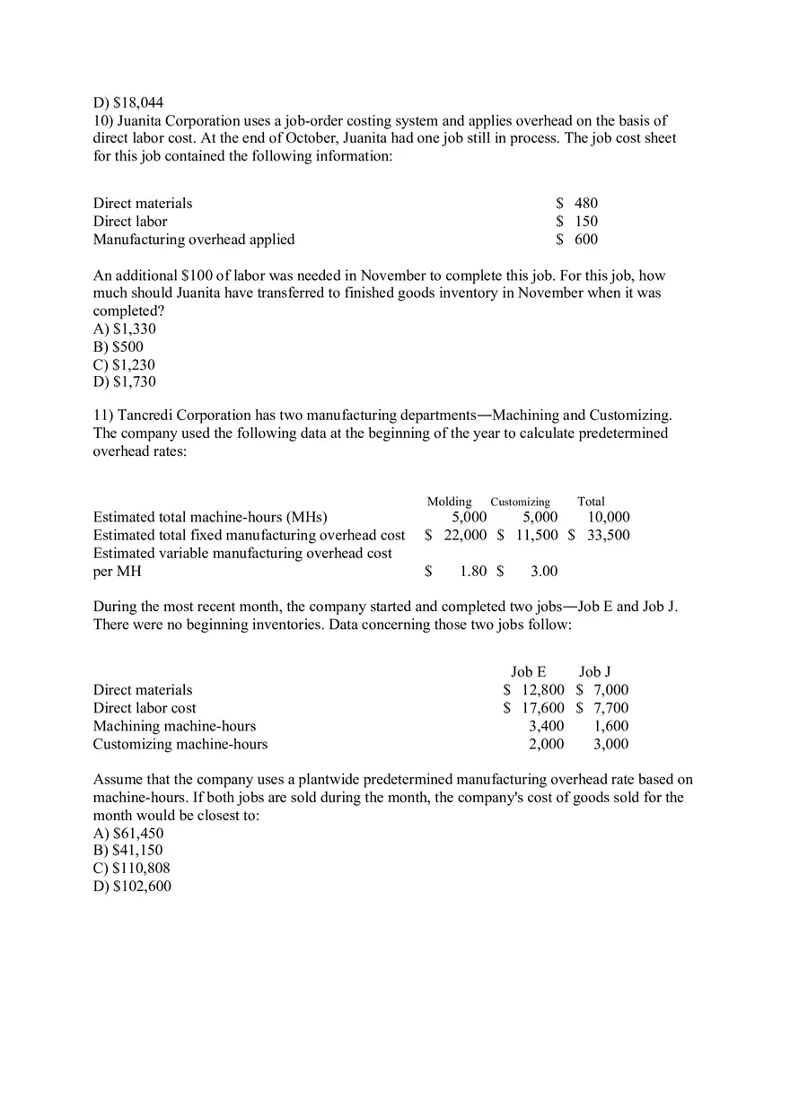 Managerial Accounting Exam - Page 5