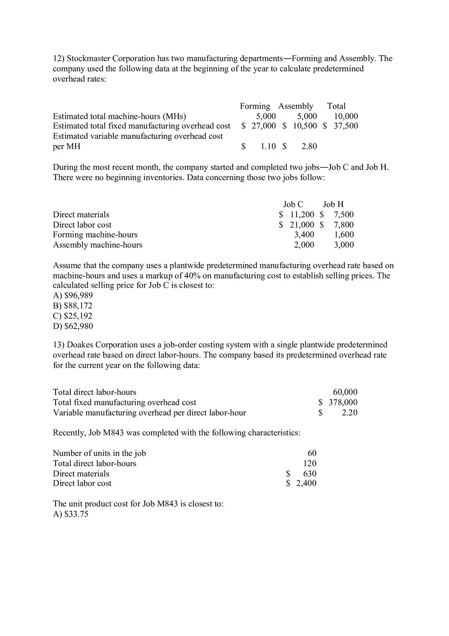 Managerial Accounting Exam - Page 6