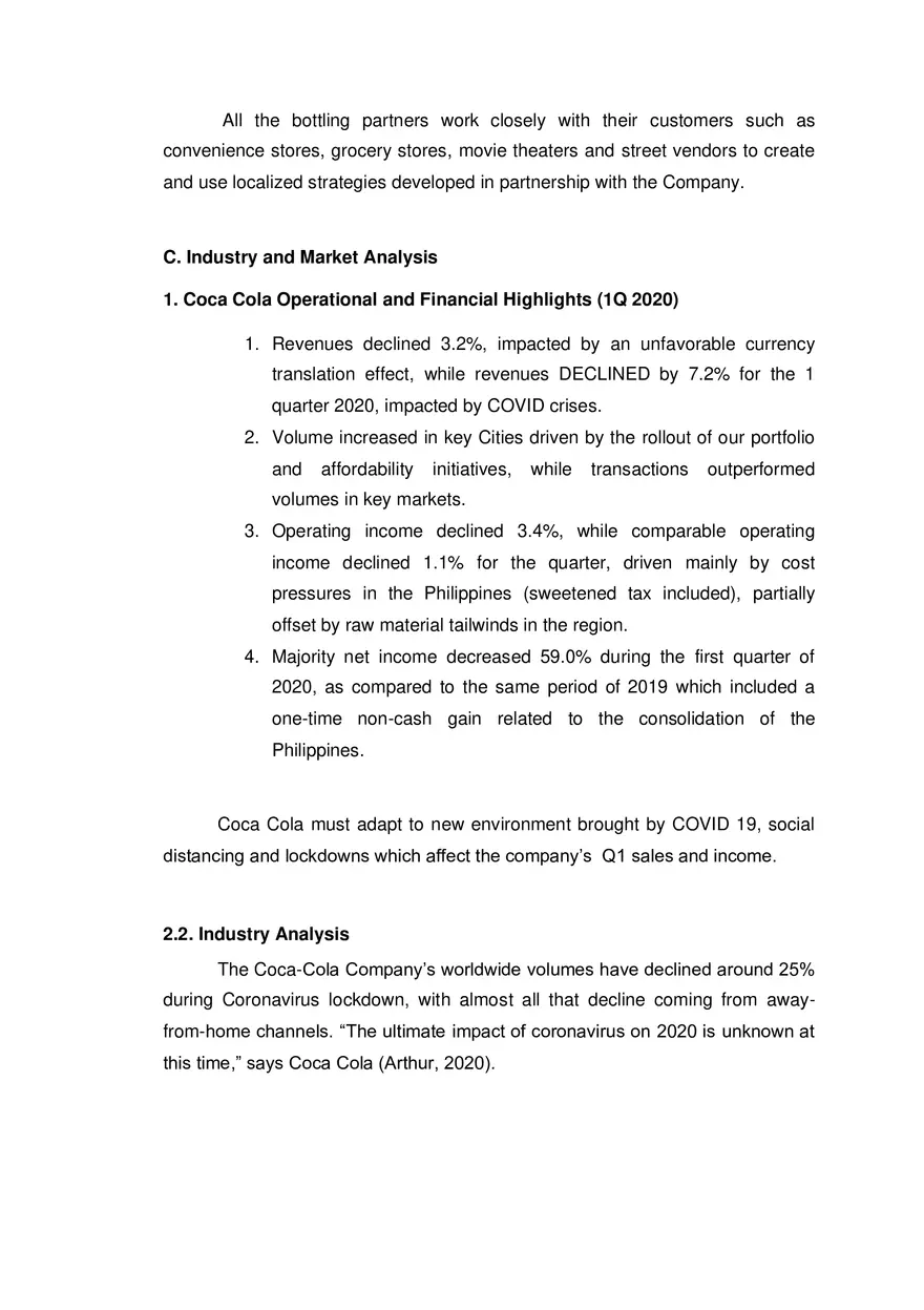 Coca Cola Corporate Strategic Plan - Page 10