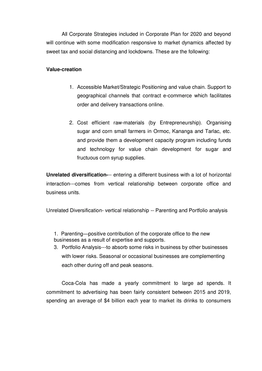 Coca Cola Corporate Strategic Plan - Page 13