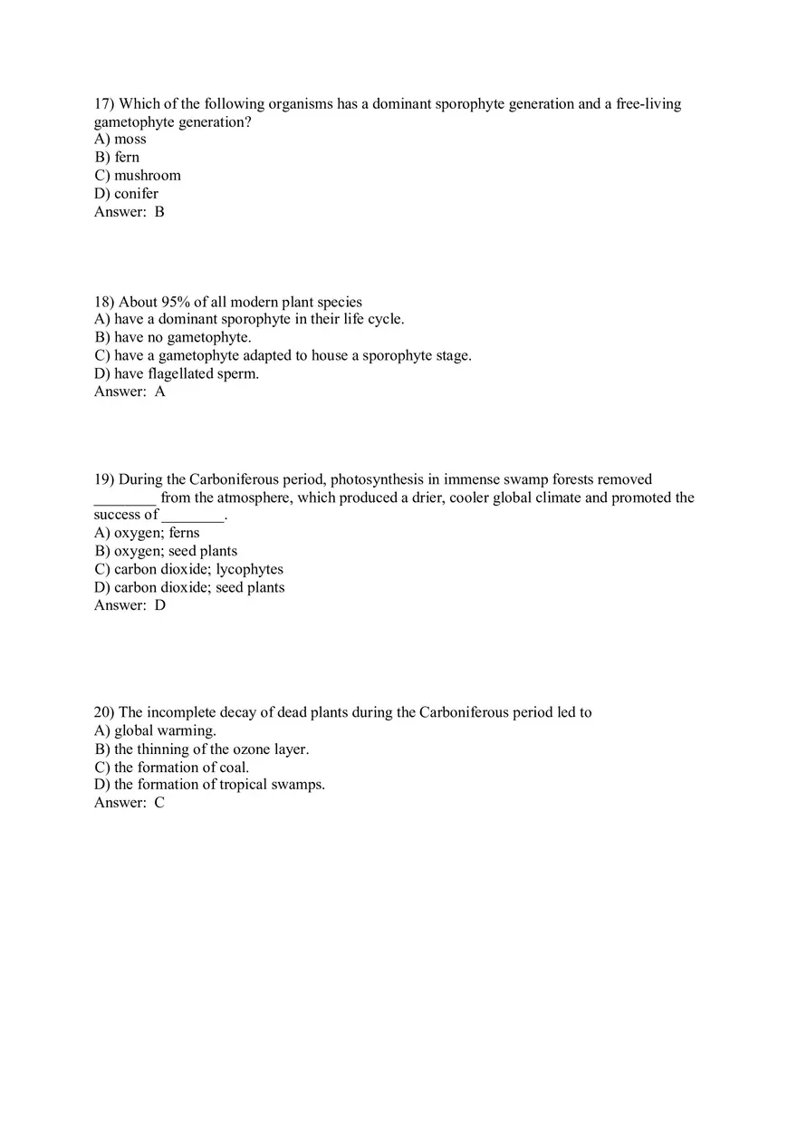 The Evolution of Plant and Fungal Diversity Answer Key 1-46 - Page 7