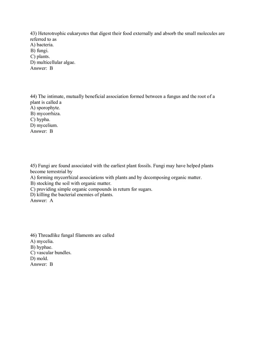 The Evolution of Plant and Fungal Diversity Answer Key 1-46 - Page 4