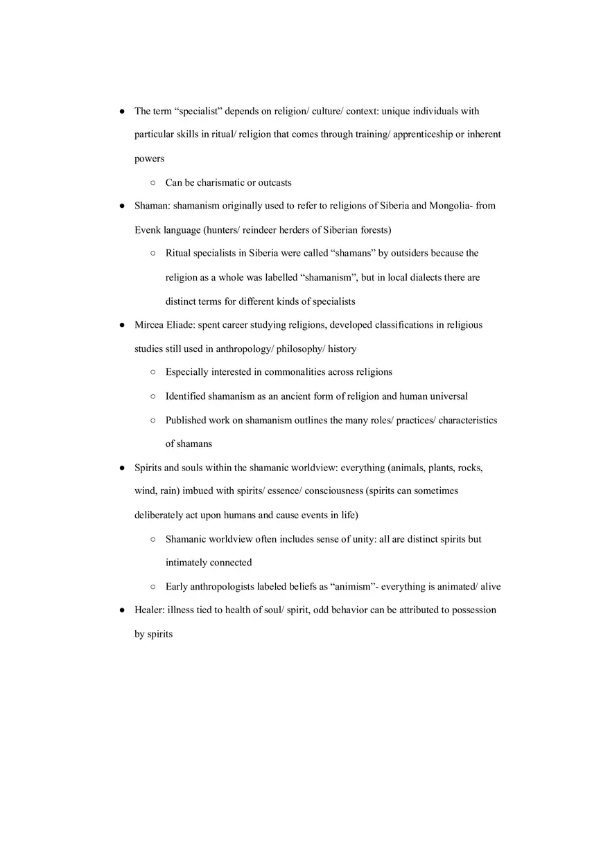 Shamanism and Religious Specialists - Page 1