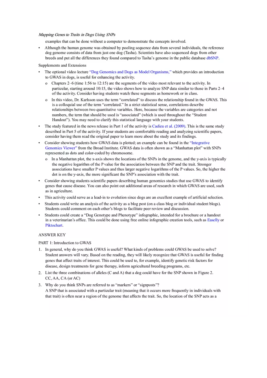 Mapping Genes to Traits in Dogs Using SNPs - Page 3