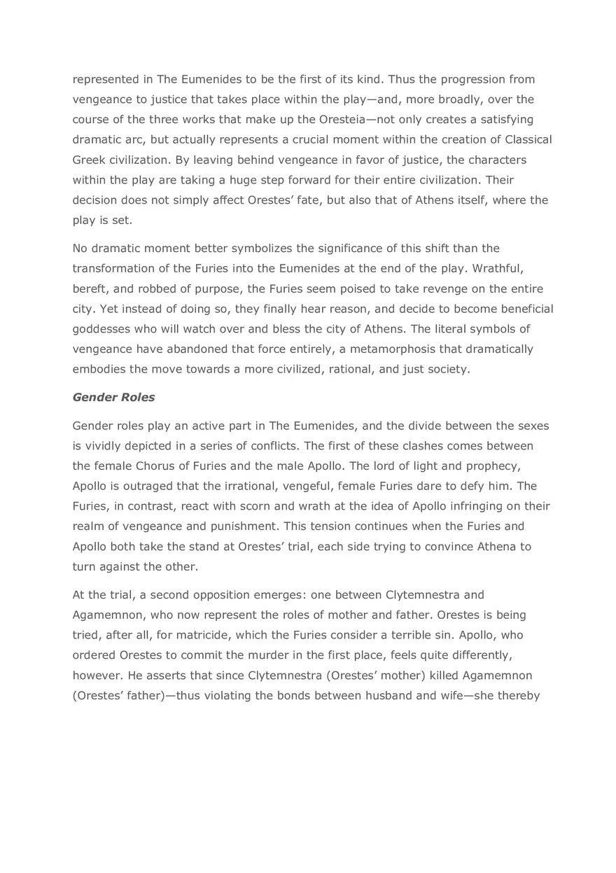 The Eumenides by Aeschylus Plot Summary and Themes - Page 3