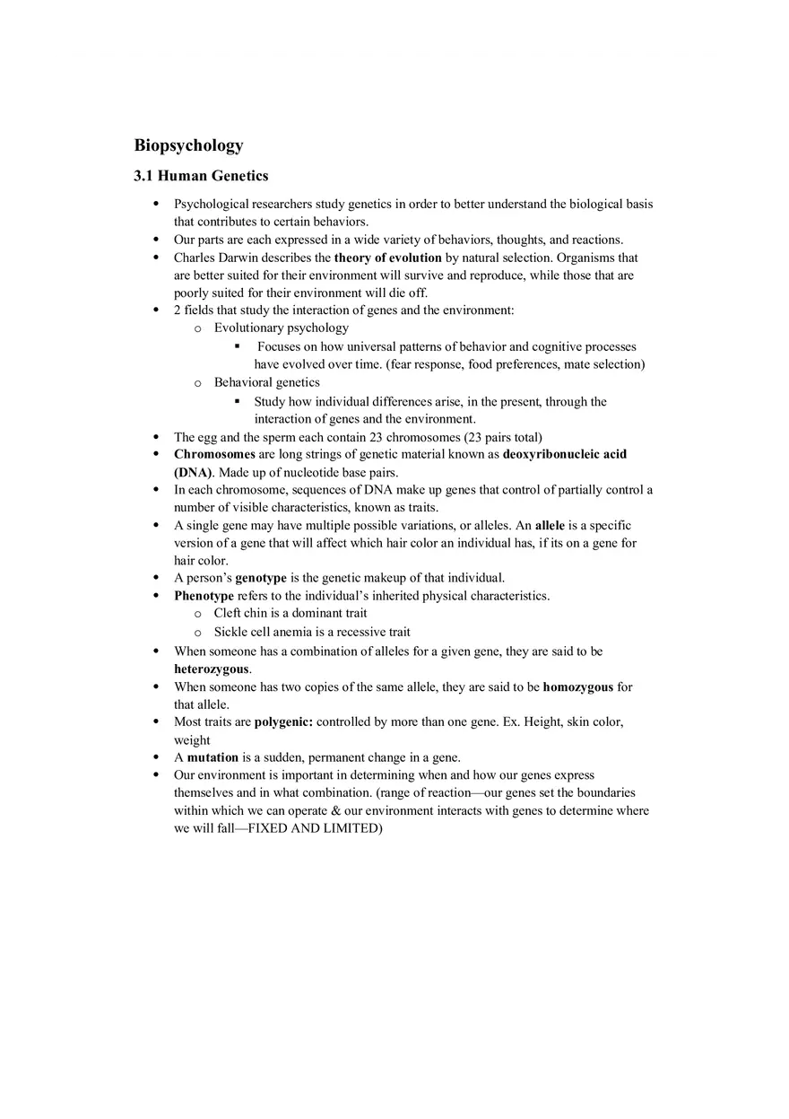 Chapter 3 Biopsychology - Page 1
